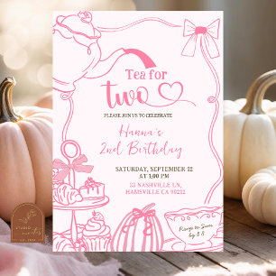 Herfst Pumpkin PINK Scribble Hand getrokken thee v Kaart
