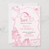 Herfst Pumpkin PINK Scribble Hand getrokken thee v Kaart (Voorkant)