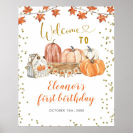 Herfst Pumpkin-pleister van Birthday Welkomstteken Poster