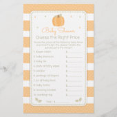 Herfst Pumpkin raadt het prijsspel Baby shower Flyer (Voorkant)