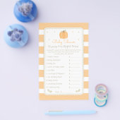 Herfst Pumpkin raadt het prijsspel Baby shower Flyer (Enkel)