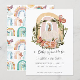 Herfst Pumpkin Rainbow Mustard Blue Blush Floral A Kaart