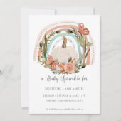 Herfst Pumpkin Rainbow Mustard Blue Blush Floral A Kaart (Voorkant)