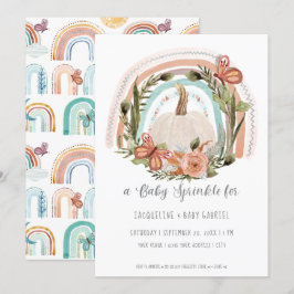 Herfst Pumpkin Rainbow Mustard Blue Blush Floral A Kaart