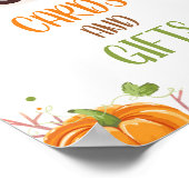 Herfst Pumpkin Red Truck Kaarten en Gifts Table Si Poster (Hoek)