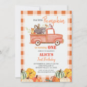 Herfst Pumpkin Red Truck Waterverf verjaardag Kaart (Voorkant)