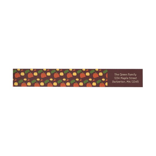 Herfst Pumpkin:  Retouradres labels #3 Adreslabel Wikkel (Individueel)