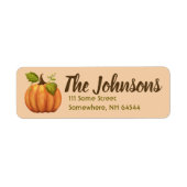 Herfst Pumpkin Return Address Labels herfst (Voorkant)
