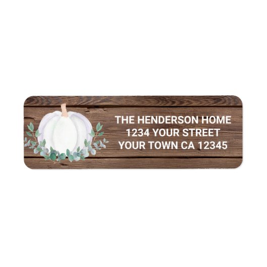 Herfst Pumpkin Return-adres Etiket (Voorkant)