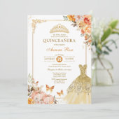 Herfst Pumpkin Rozen Quinceañera Princess Mis Quin Kaart (Staand voorkant)