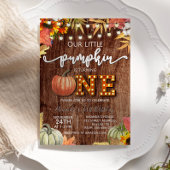 Herfst Pumpkin Rustic First Birthday Uitnodiging