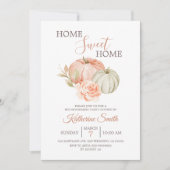 Herfst Pumpkin Rustic Floral Housewarming Party Kaart (Voorkant)
