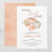 Herfst Pumpkin Rustic Floral Housewarming Party Kaart (Voorkant / Achterkant)