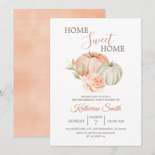 Herfst Pumpkin Rustic Floral Housewarming Party Kaart