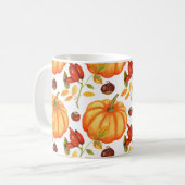 Herfst Pumpkin - Schattig herfstpatroon Koffiemok (Voorkant links)