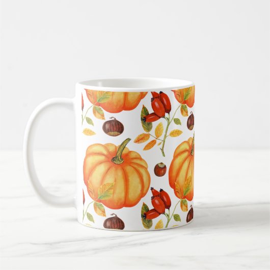 Herfst Pumpkin - Schattig herfstpatroon Koffiemok (Links)