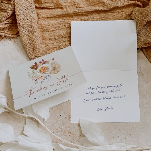 Herfst Pumpkin Spice "Bedankt a Latte" Bedankkaart