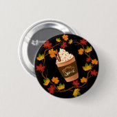 Herfst Pumpkin Spice Coffee – Autumn Latte Ronde Button 5,7 Cm (Voorkant /achterkant)