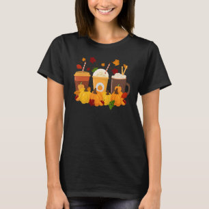 Herfst Pumpkin Spice Drink Cups Coffee Autumn Seas T-shirt