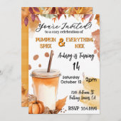 Herfst Pumpkin Spice Feest Uitnodiging (Voorkant / Achterkant)