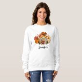 Herfst Pumpkin Spice Gnome Woman's Basic Sweatshir Trui (Voorkant volledig)