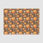 Herfst Pumpkin Spice Latte Modern Waterverf Patroo Tissuepapier (Voorkant)