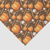 Herfst Pumpkin Spice Latte Modern Waterverf Patroo Tissuepapier (Detail)