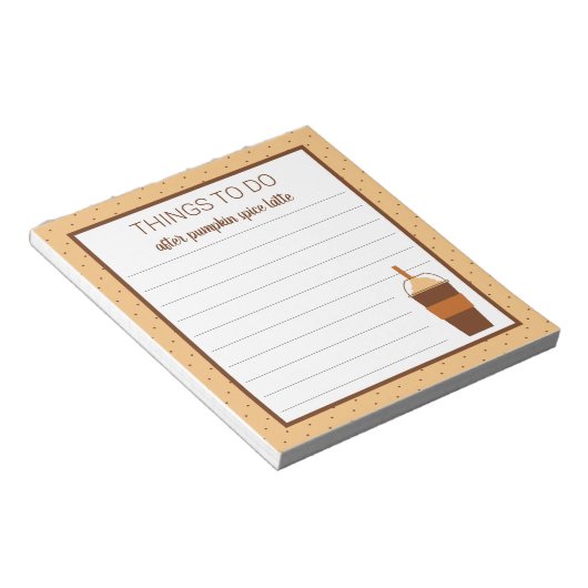 Herfst Pumpkin Spice Latte to-Do List Notitieblok (Schuin)