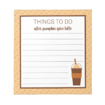 Herfst Pumpkin Spice Latte to-Do List Notitieblok