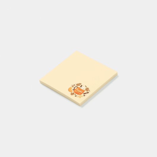 Herfst Pumpkin Spice Post-It Notes (Schuin)