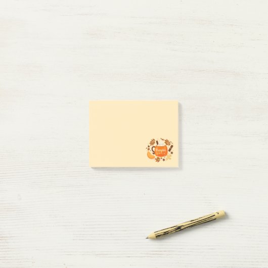 Herfst Pumpkin Spice Post-It Notes (Op bureau)