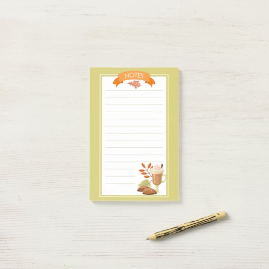 Herfst Pumpkin Spice Post-It Notes (Op bureau)