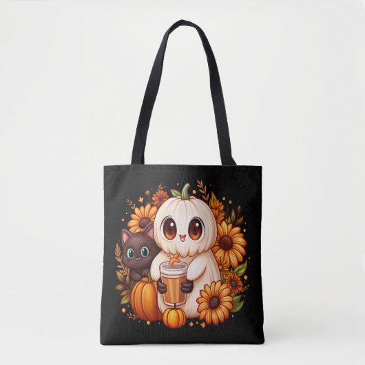 Herfst Pumpkin Spooky Ghost black classic Tote Bag (Voorkant)