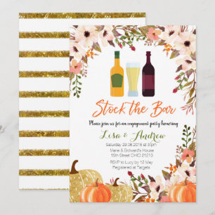 Herfst Pumpkin Stock de Bar Invitation Kaart