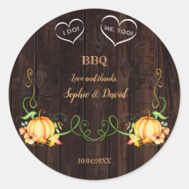 Herfst Pumpkin String Lights Old Barn I DO BBQ Ronde Sticker