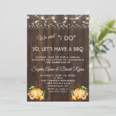 Herfst Pumpkin String Lights Wood I DO BBQ Kaart (Staand voorkant)