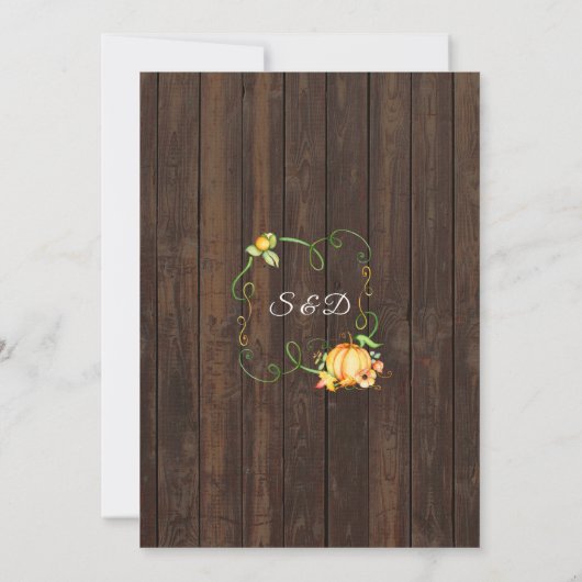 Herfst Pumpkin String Lights Wood I DO BBQ Kaart (Achterkant)