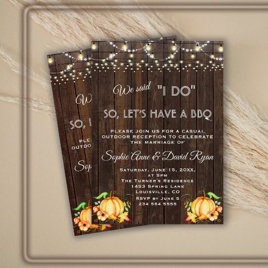 Herfst Pumpkin String Lights Wood I DO BBQ Kaart