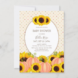 Herfst Pumpkin Sunflower Baby shower Uitnodiging