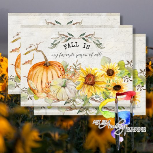 Herfst Pumpkin Sunflower Favorite Season Decoupage Tissuepapier