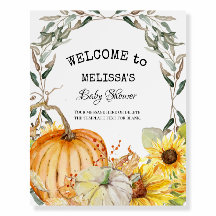 Herfst Pumpkin Sunflower Waterverf Welkom Baby Foa