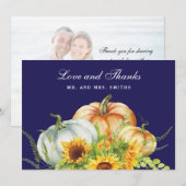 Herfst Pumpkin Sunflower Weddenschap Hartelijk dan Bedankkaart (Voorkant / Achterkant)