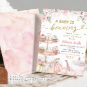 Herfst Pumpkin Tea Party Baby is Baby shower brouw Kaart