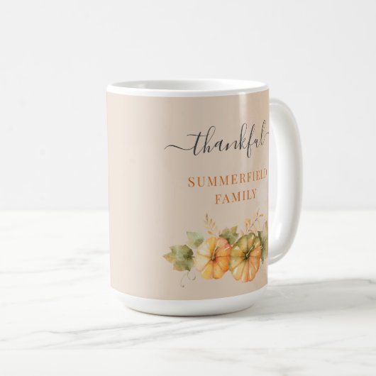 Herfst Pumpkin - Thanksgiving bedankt voor  Koffiemok (Voorkant rechts)