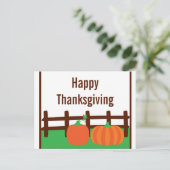 Herfst Pumpkin Thanksgiving Briefkaart (Staand voorkant)