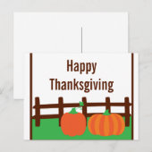 Herfst Pumpkin Thanksgiving Briefkaart (Voorkant / Achterkant)