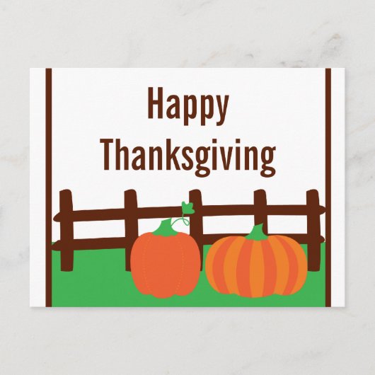 Herfst Pumpkin Thanksgiving Briefkaart (Voorkant)