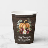 Herfst Pumpkin-Thanksgiving Papieren Bekers (Achterkant)
