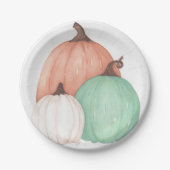 Herfst Pumpkin Trio Papieren Bordje (Voorkant)