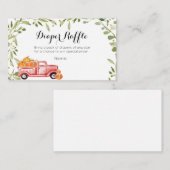 Herfst Pumpkin Truck Baby shower Diaper Raffle Car Informatiekaartje (Voorkant / Achterkant)